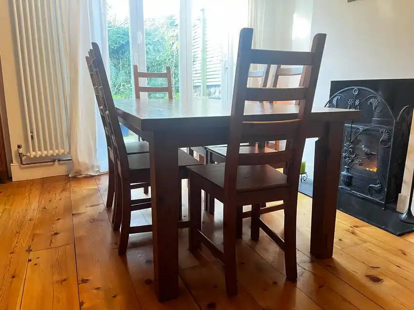 Birch Dining Table With 6 Ikea Chairs | Vinterior