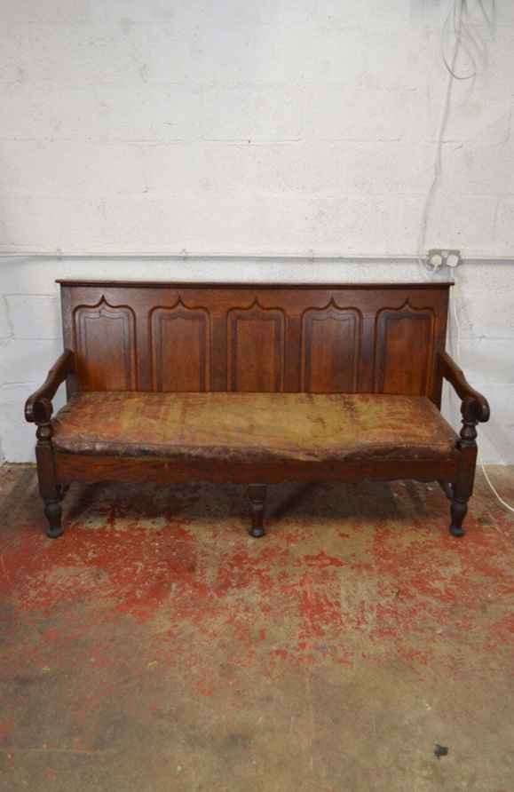 Period Georgian Oak Antique Settle / Bench | Vinterior