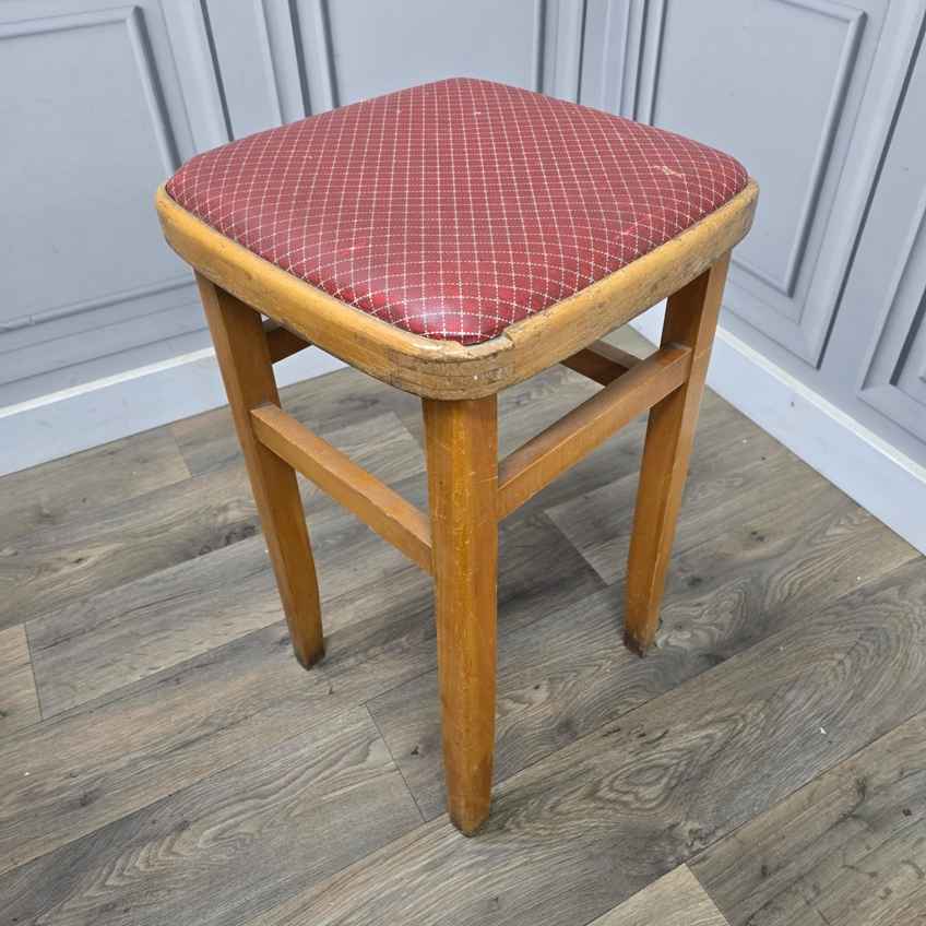 スツール Vintage Stool Single Vintage Retro Stool Solid Wooden Mid Century Modern Fabric