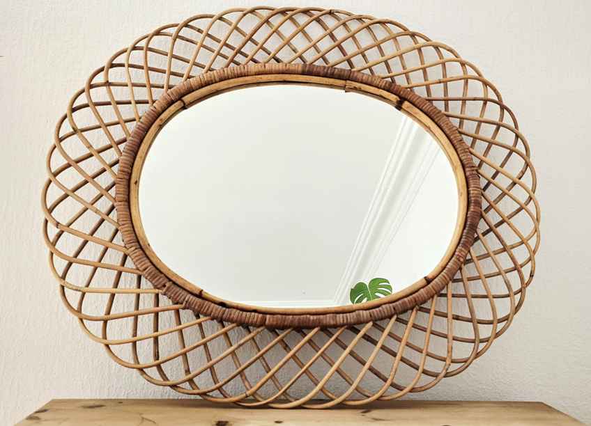 Vintage Rattan Mirrors - Curated Collection | Vinterior