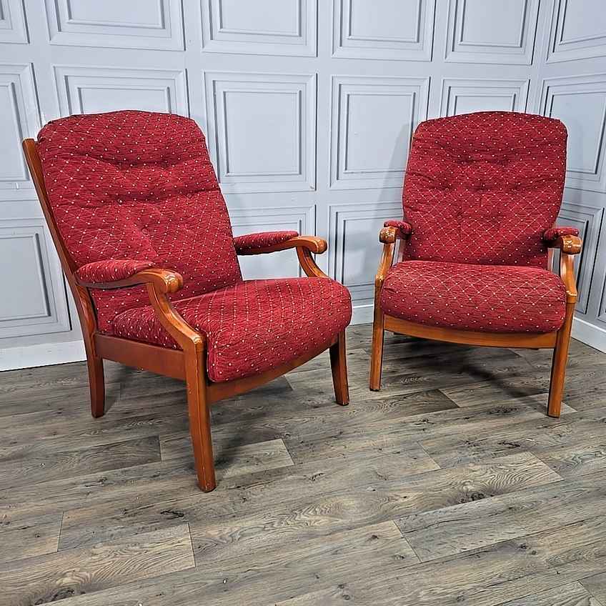Pair Of Mid Century Cintique Armchairs | Cintique | Vinterior