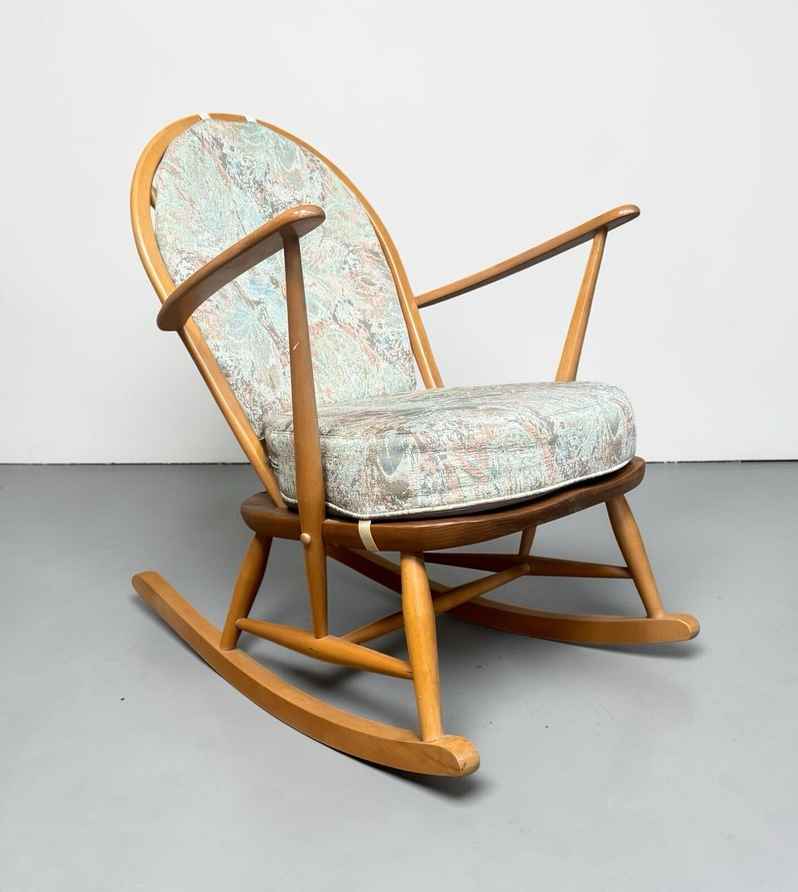 Ercol Grandfather Rocking Chair Model 315 With Original Cushions
