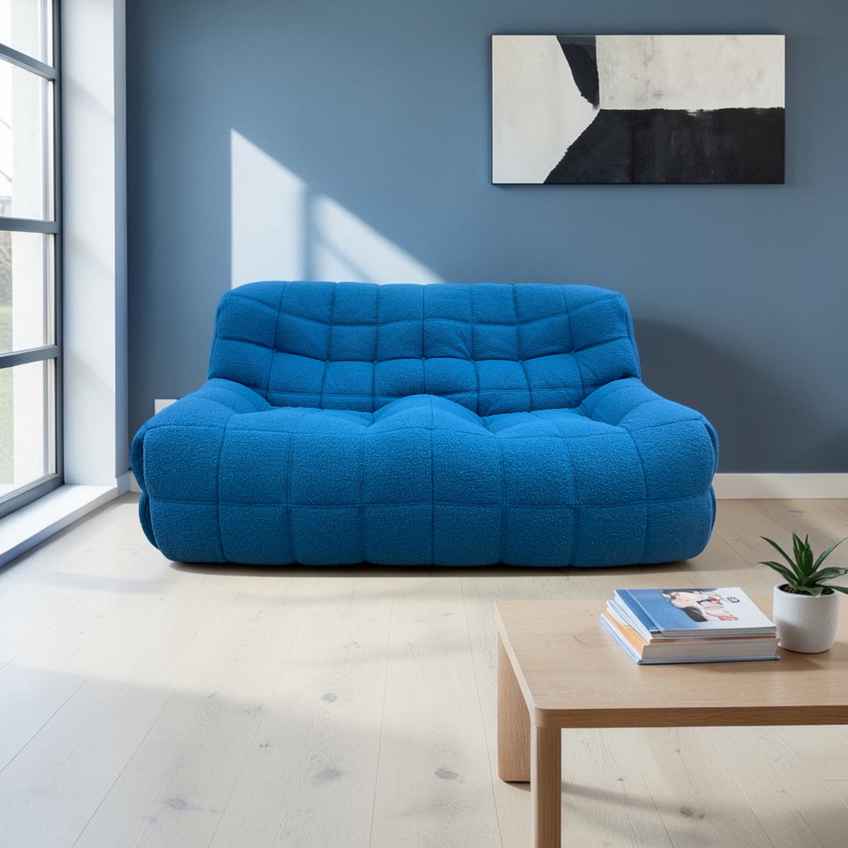 Ligne Roset Two Seater Blue Togo By Michel Ducaroy | Michel