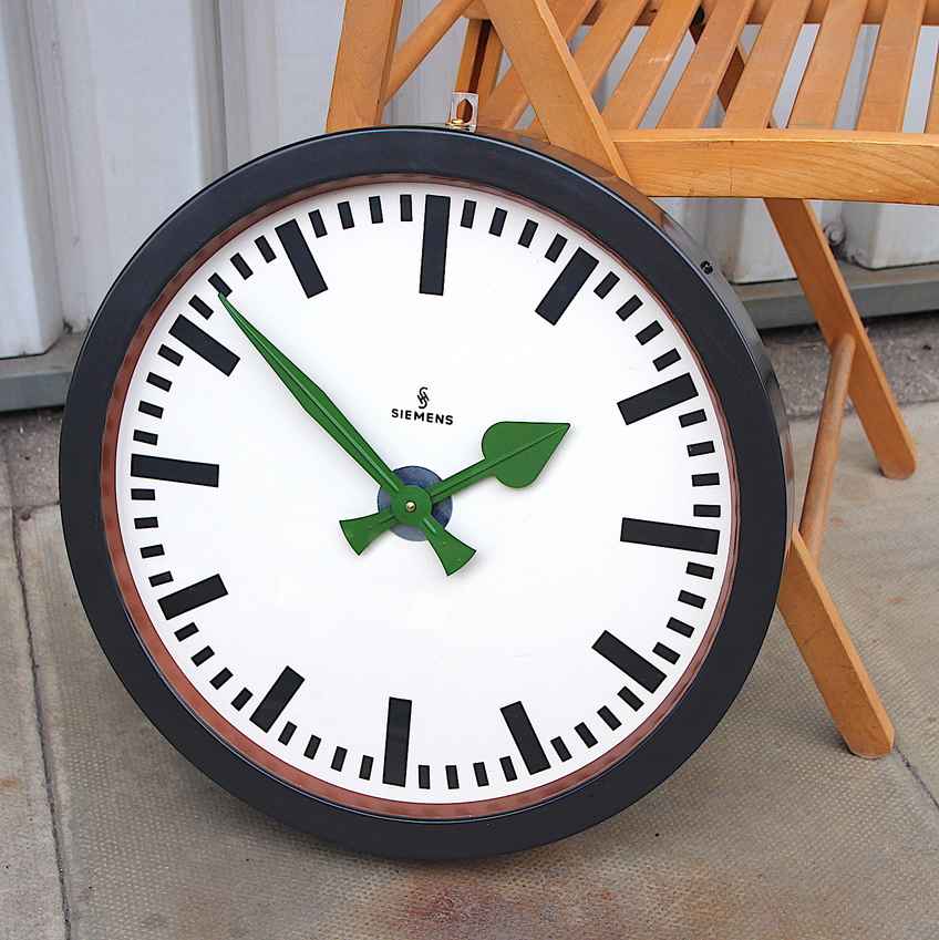 Large 55cm Czecoslovakian Vintage Factory Wall Clock. Fully