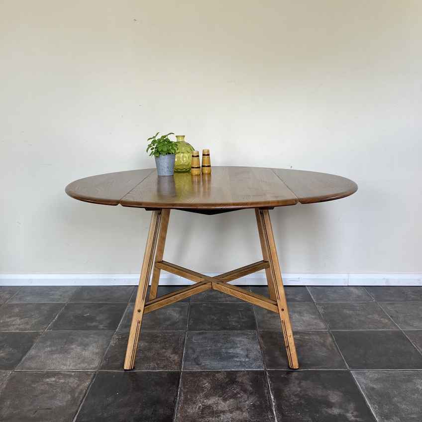 Ercol 377 Old Colonial Drop Leaf Table In Elm | Vinterior