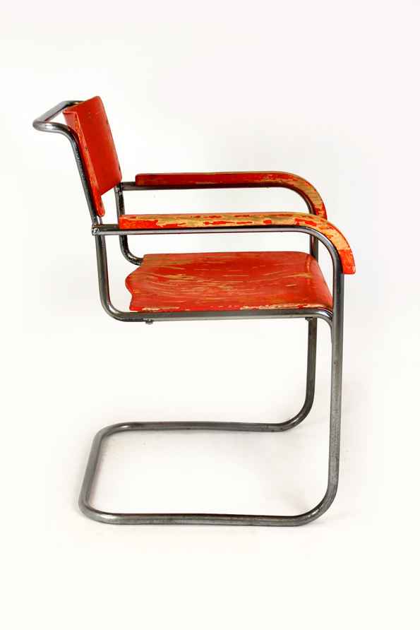Bauhaus Tubular Steel Chair B34 By Marcel Breuer For Thonet, 1930s