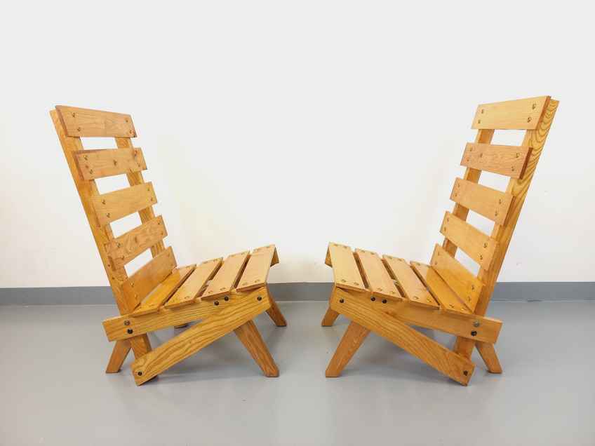 Spanish Brutalist Chair In Wood, 1960s | Vinterior