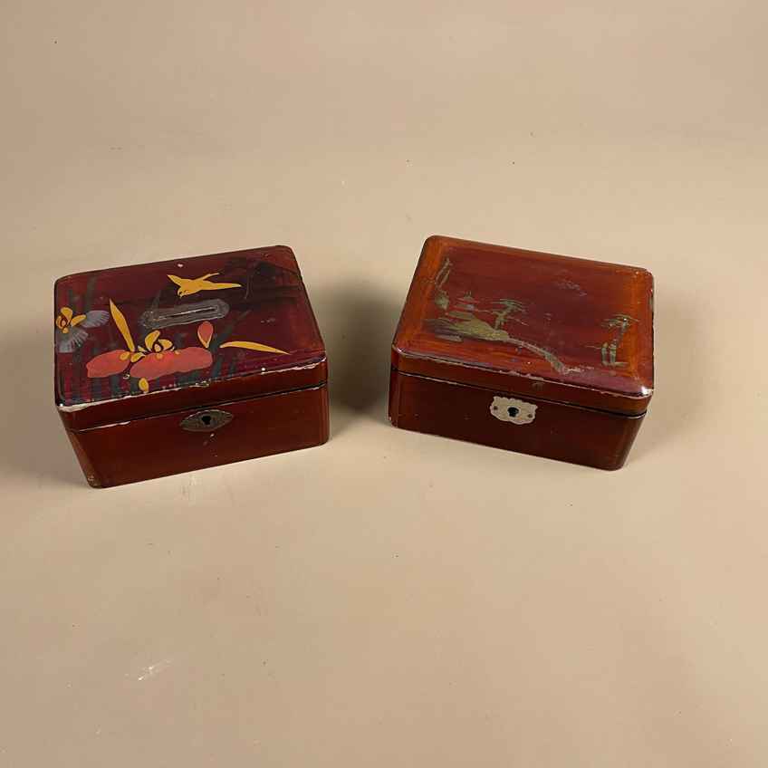 Mahogany Painted Wood Box 1950 | Vinterior