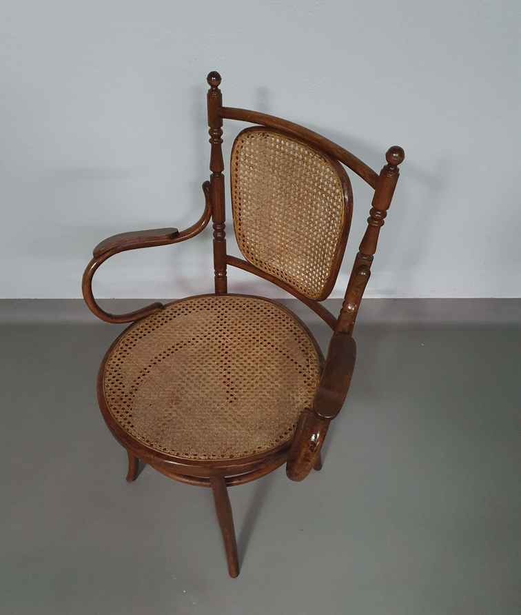 Austrian Bentwood & Cane Armchair From Josef Hofmann, 1900s