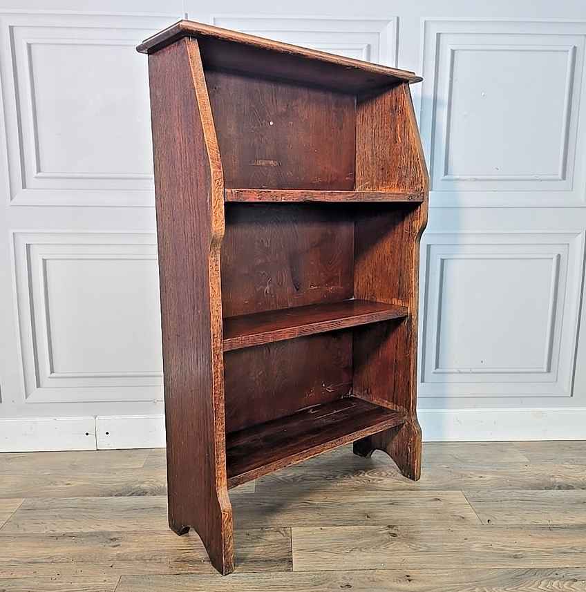 オーダー品 Antique Book open Shelf Caster Retro Vintage Golden Oak Wooden Open Bookcase Book Shelf / Shelves
