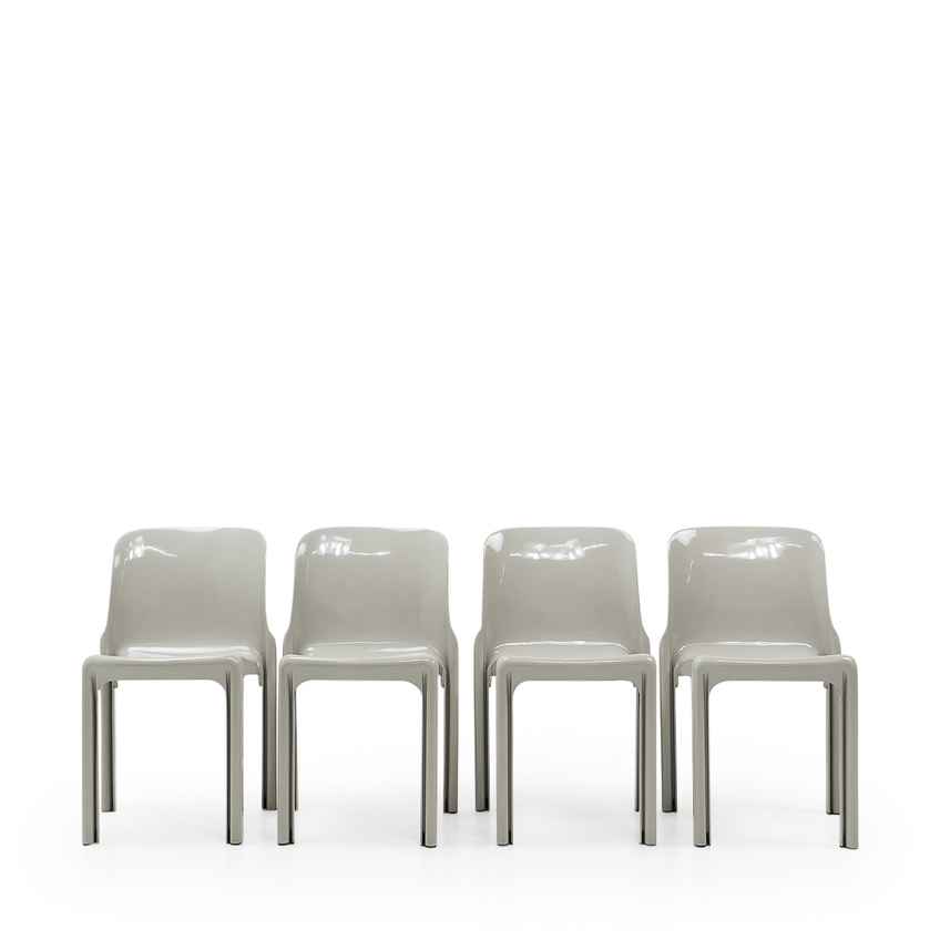 Vico Magistretti Set Of Nine Red Selene Chairs By Heller 2002s