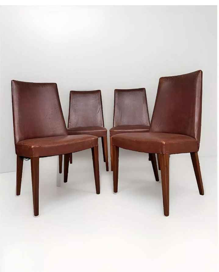 TEAK & LEATHER DINIG CHAIR① Set Of 4 Teak Dining Chairs By G Plan | Leslie Dandy | Vinterior