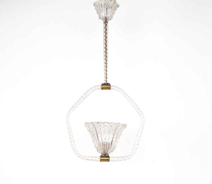 Murano Glass Pendant Lamp By Barovier And Toso, Italy | Barovier