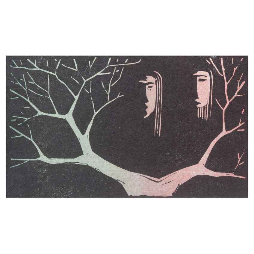 åke Holm, Sweden. Woodcut On Paper. Daniel In The Lion's Den