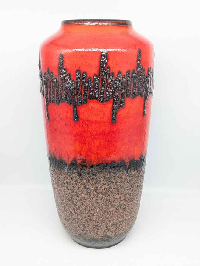 Fat Lava Vase 70s Flower Scheurich Vintage Pottery German Floor