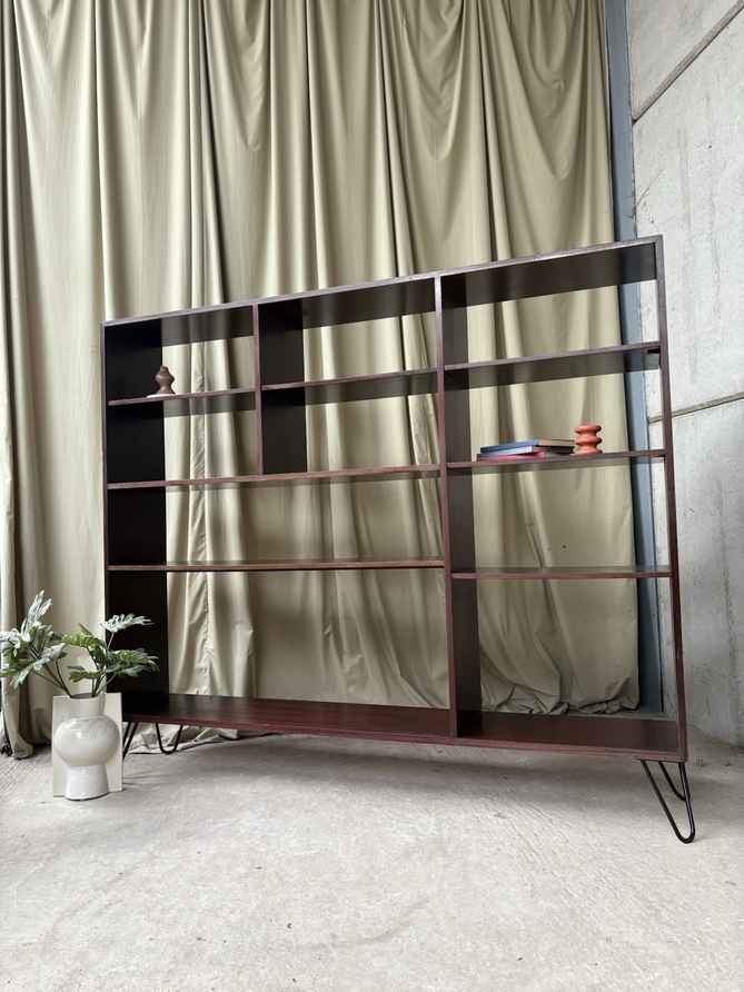 Vtg Late Mid Century 80s Post Modern Bookcase Shelving Wall Unit