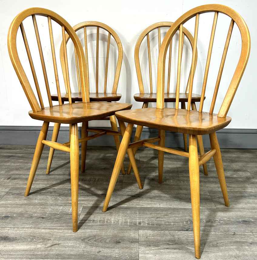 Ercol Quaker Elm & Beech Blonde Wood Dining Chair Circa 1960's