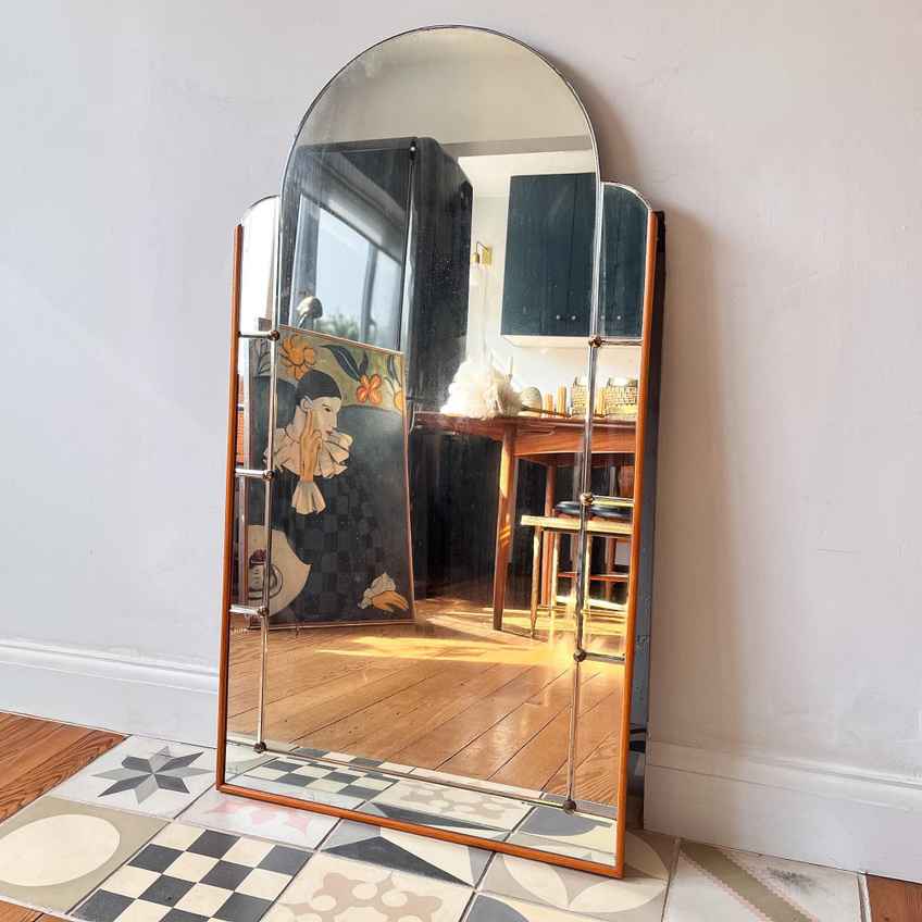 Swedish Modern Mirror In Mahognay 1940s | Vinterior