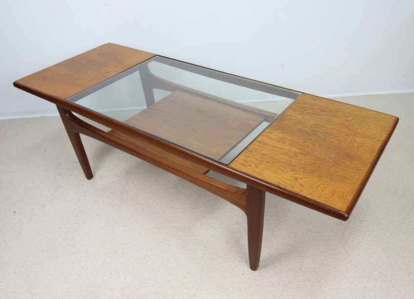 Mid Century G Plan Long Glass + Ceramic Coffee Table, 1960s | V B