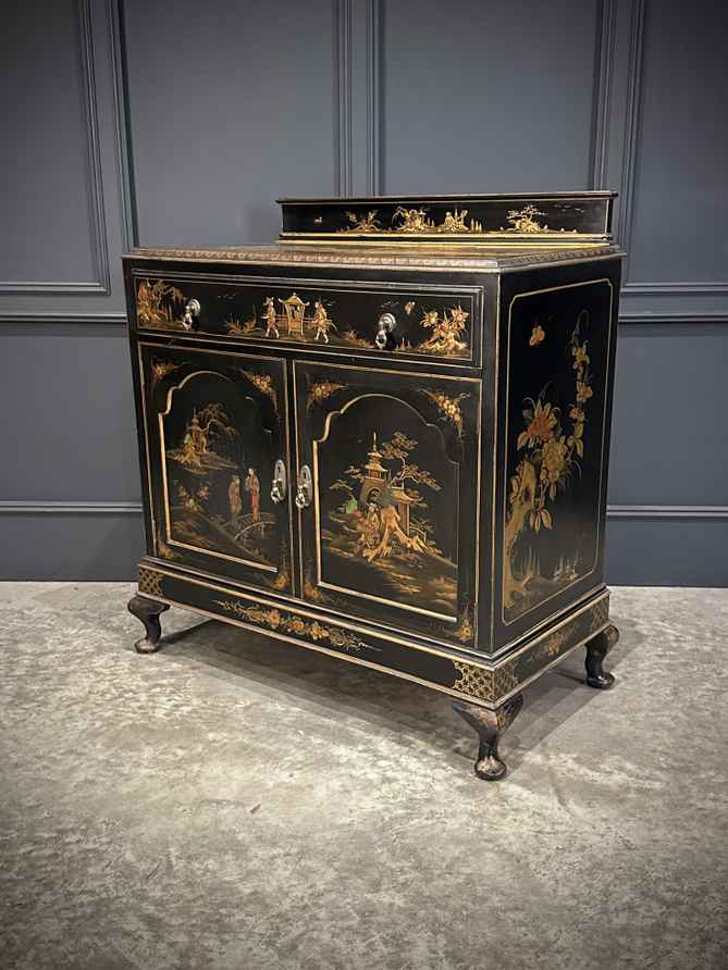 Oriental Style Side Cabinet Brass Hardware Hidden Drawers Indian
