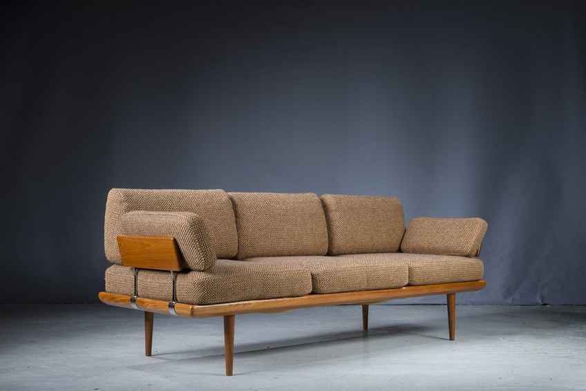 Mid Century Minerva Teak Danish Sofa/Daybed By Peter Hvidt & Orla