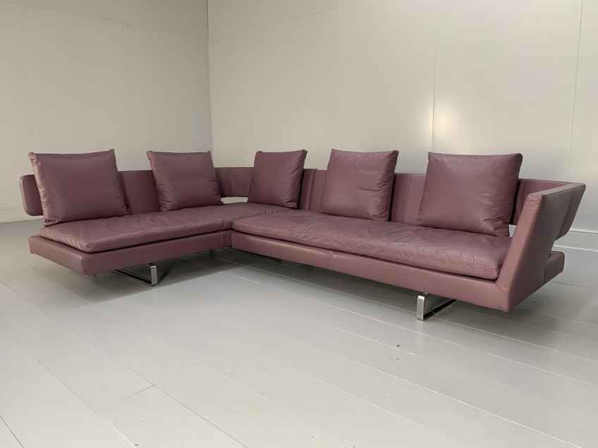 B&B Italia Maxalto Apta L Shape Sofa In Brown “Gamma” Leather