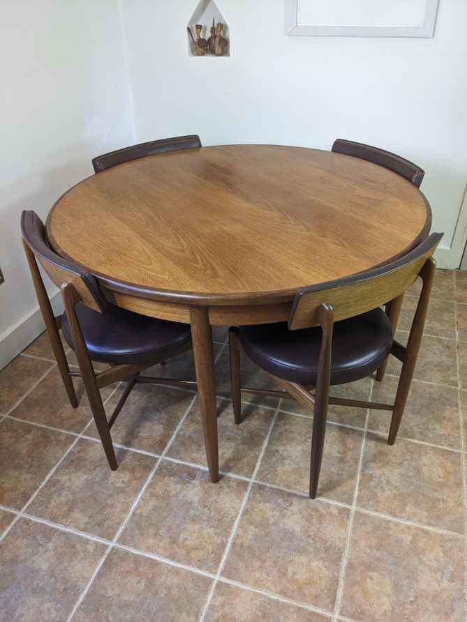 Original Midcentury G Plan Teak Extending Circular Dining Table