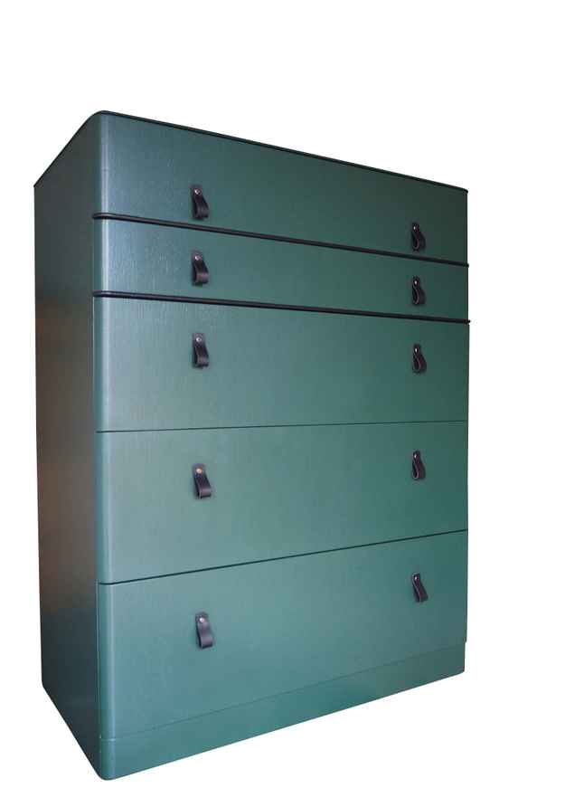 1950's Wooden Chest Of Drawers: Mid Century Modernist Brutalist