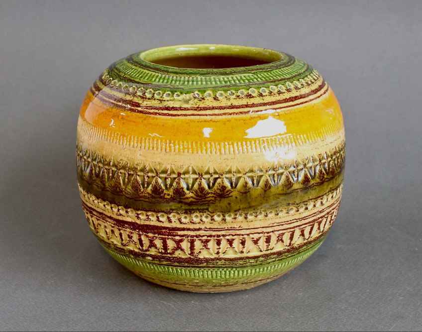 Vintage Italian Ceramic Vase By Aldo Londi For Bitossi (Circa