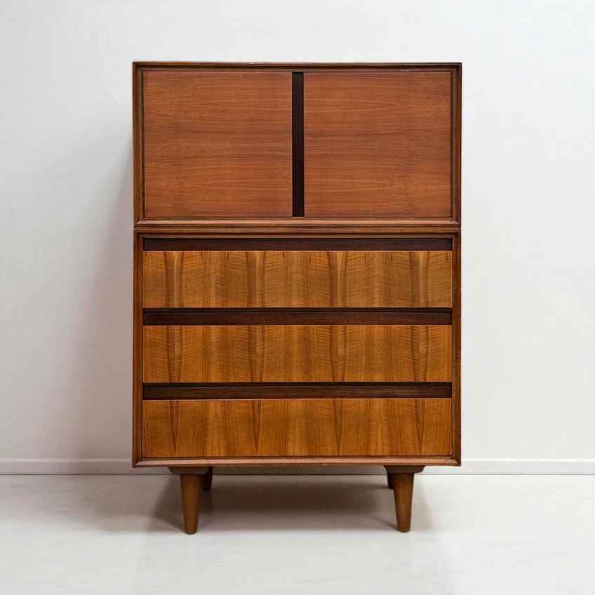 Vintage Teak Chest Of Drawers By Avalon 6 Drawer Tall Boy Chest