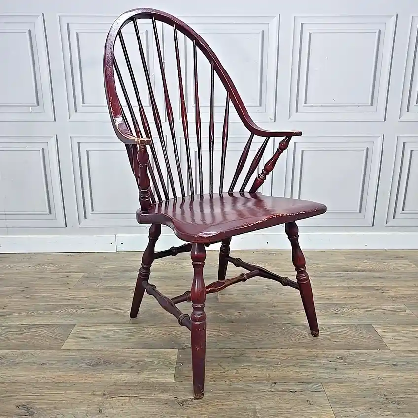 Antique Country Spindle Back Armchair Grandfather Chair | Vinterior