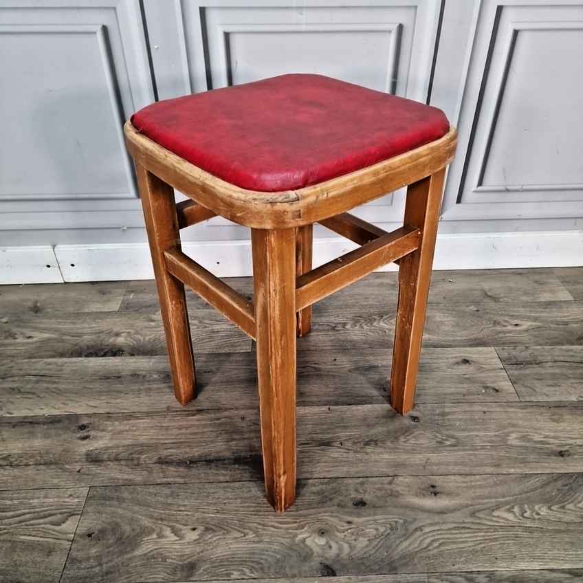 スツール Vintage Stool Single Vintage Retro Stool Solid Wooden Mid Century Modern Fabric