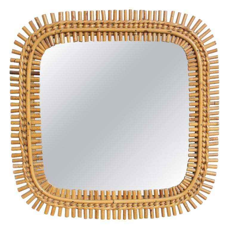 鏡 Vintage Rattern Mirror Vintage Rattan Mirrors - Curated Collection | Vinterior