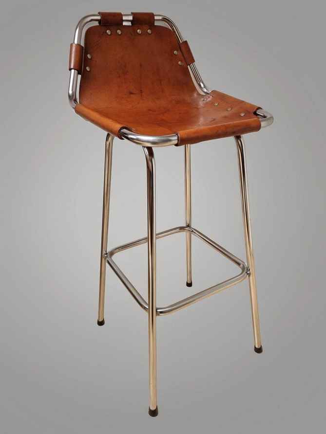 Bar Stools By Charlotte Perriand For Les Arcs, France, 1960s