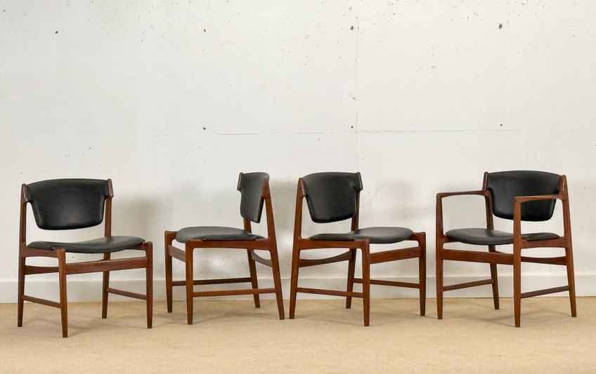 Kofod Larsen Dining Chairs Black Teak | Ib Kofod-Larsen | Vinterior
